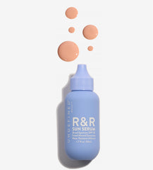 Undefined Beauty R&R Sun Serum bottle with swirled tinted mineral formula for a natural finish.