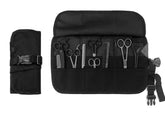 Under NY Sky scissors roll-up holder closed, compact storage for a pro toolkit.