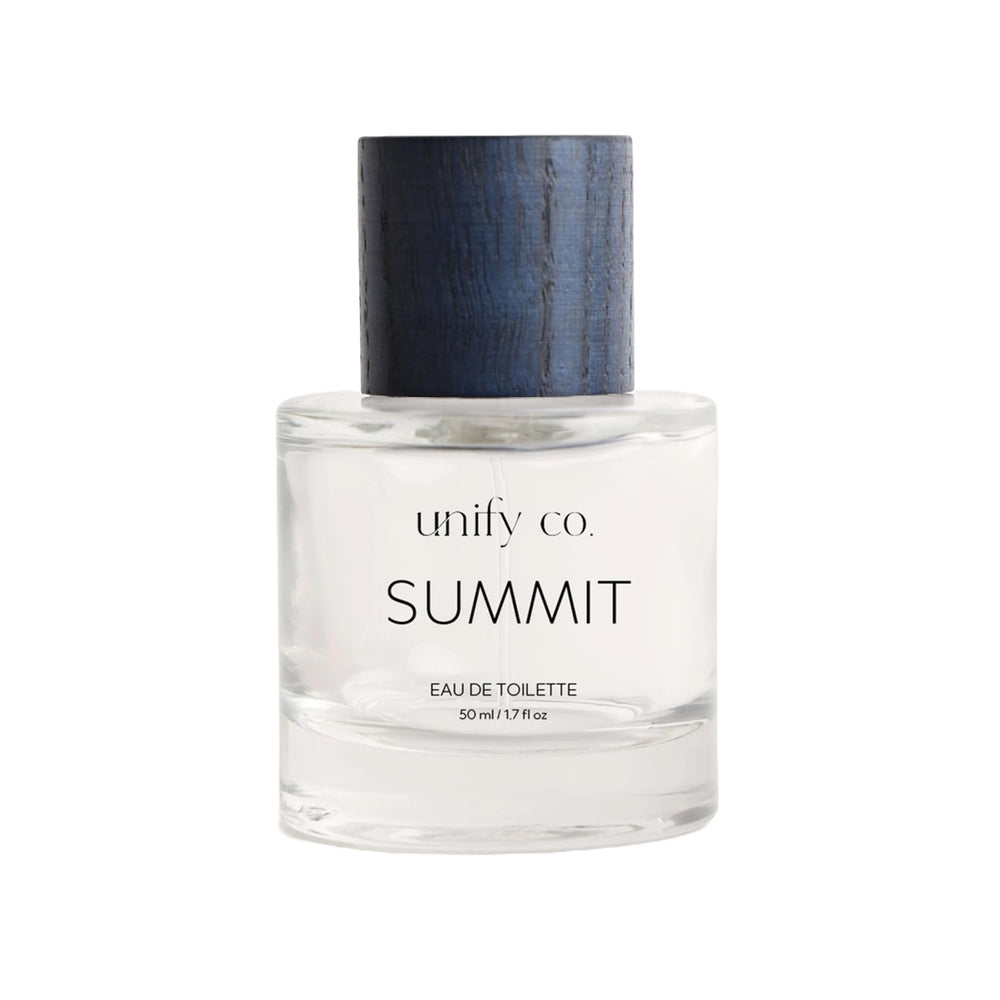 Unify Summit bottle front view for daily fresh citrus-woody fragrance.