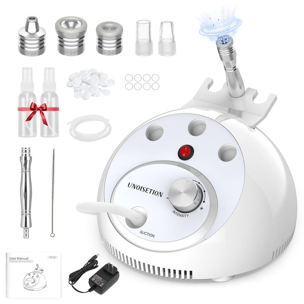 UNOISETION at-home microdermabrasion machine front view for spa-like exfoliation at home.