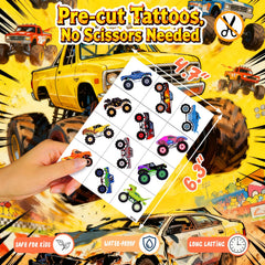 UNQFELENS Monster Truck tattoos on skin for playful looks.