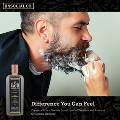 Dead Sea mud visual emphasizes the mud-based formula in Unsocial Co. Shampoo