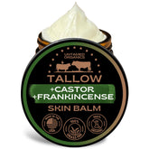 Untamed Organics tallow balm jar provides rich moisture for sensitive skin.