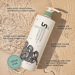 Unwash conditioner application in hand showing massage for even coverage