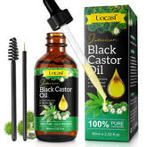 Uocasi Jamaican Black Castor Oil in a glass bottle for pure hair care and skin hydration.