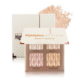 UOCK 4 color highlighter palette bronze shimmer enhances cheekbones with radiant glow.