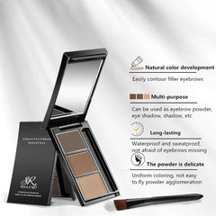 UOCK brow powder compact with built-in mirror for easy on-the-go touch-ups.
