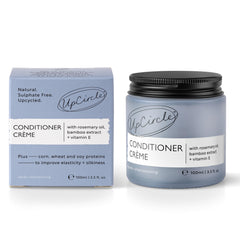 UPCIRCLE conditioner creme bamboo extract closeup emphasizes stronger hair and elasticity.