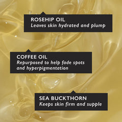 UPCIRCLE vitamin C-rich formula brightens subtly with coffee oil and antioxidants.