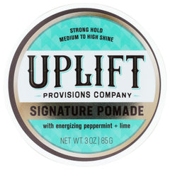 Uplift Provisions Signature Pomade bottle for strong hold and lasting style