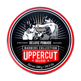 Uppercut Deluxe Deluxe Pomade jar offers strong hold for pompadours.