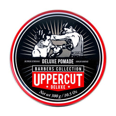 Uppercut Deluxe Deluxe Pomade jar offers strong hold for pompadours.