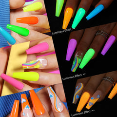 UR SUGAR Glow in the Dark yellow neon gel polish on swatch for bright nails