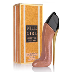 URBAN COLLECTION Nice Girl Glitter Edition bottle front with glitter finish for glamorous evenings.