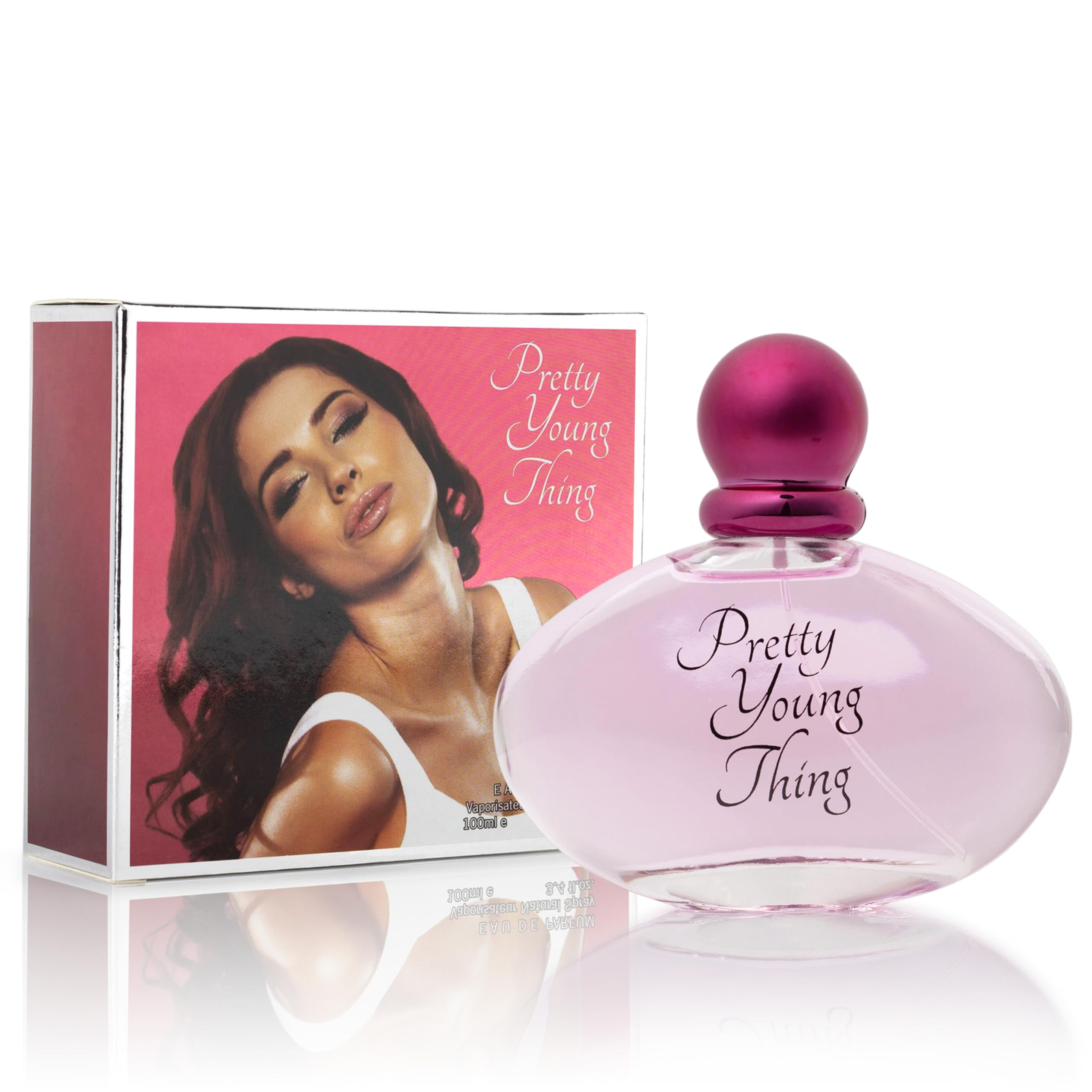 URBAN COLLECTION Pretty Young Thing bottle front showcases a sleek, feminine fragrance for everyday use.