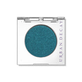 Urban Decay 24/7 Longwear Eyeshadow Single in Float teal blue shimmer, vibrant crease-free color.