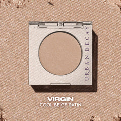 Urban Decay Virgin satin finish close-up showing everyday neutral eye look potential