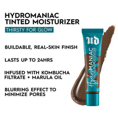Urban Decay Hydromaniac deeper neutral swatch displays natural tone and blendable coverage