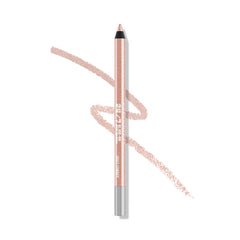 Urban Decay Space Cowboy eyeliner closeup with peach shimmer for brightening lids.