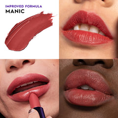 Urban Decay Vice Hydrating Lipstick Manic swatch highlights creamy, long-wearing payoff.