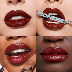 Urban Decay Vice Lip Bond glossy finish close-up highlights instant shine and smudge-proof formula.