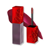 Urban Decay Vice Lip Bond raw footage merlot red swatch shows rich color and glossy finish.