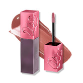 Urban Decay Vice Lip Bond Text Em dusty rose swatch showing long-lasting glossy color