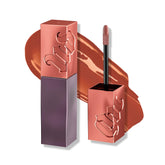 URBAN DECAY Vice Lip Bond Toy With Me warm rose pink swatch with gloss.