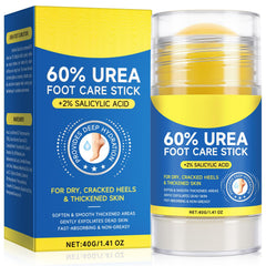 Urea60 foot-stick-application demonstrates mess-free, targeted heel care.