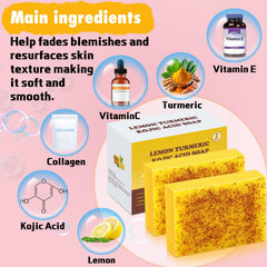 Urrznp lemon-turmeric soap bar in mesh bag ready for daily cleansing