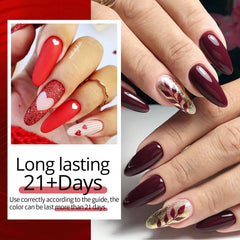 UR SUGAR glitter red bottle close-up for festive, sparkling nails.