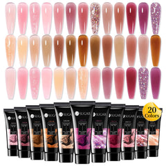 UR SUGAR jelly nude pink brown collection with 20 colors for versatile nail art.