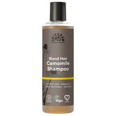 Urtekram Blonde Camomile Shampoo bottle highlights a gentle cleanse and radiant blonde shine