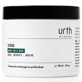 Urth Skin Solutions for Men Exfoliating Scrub closeup on green tea rice texture for deep cleansing