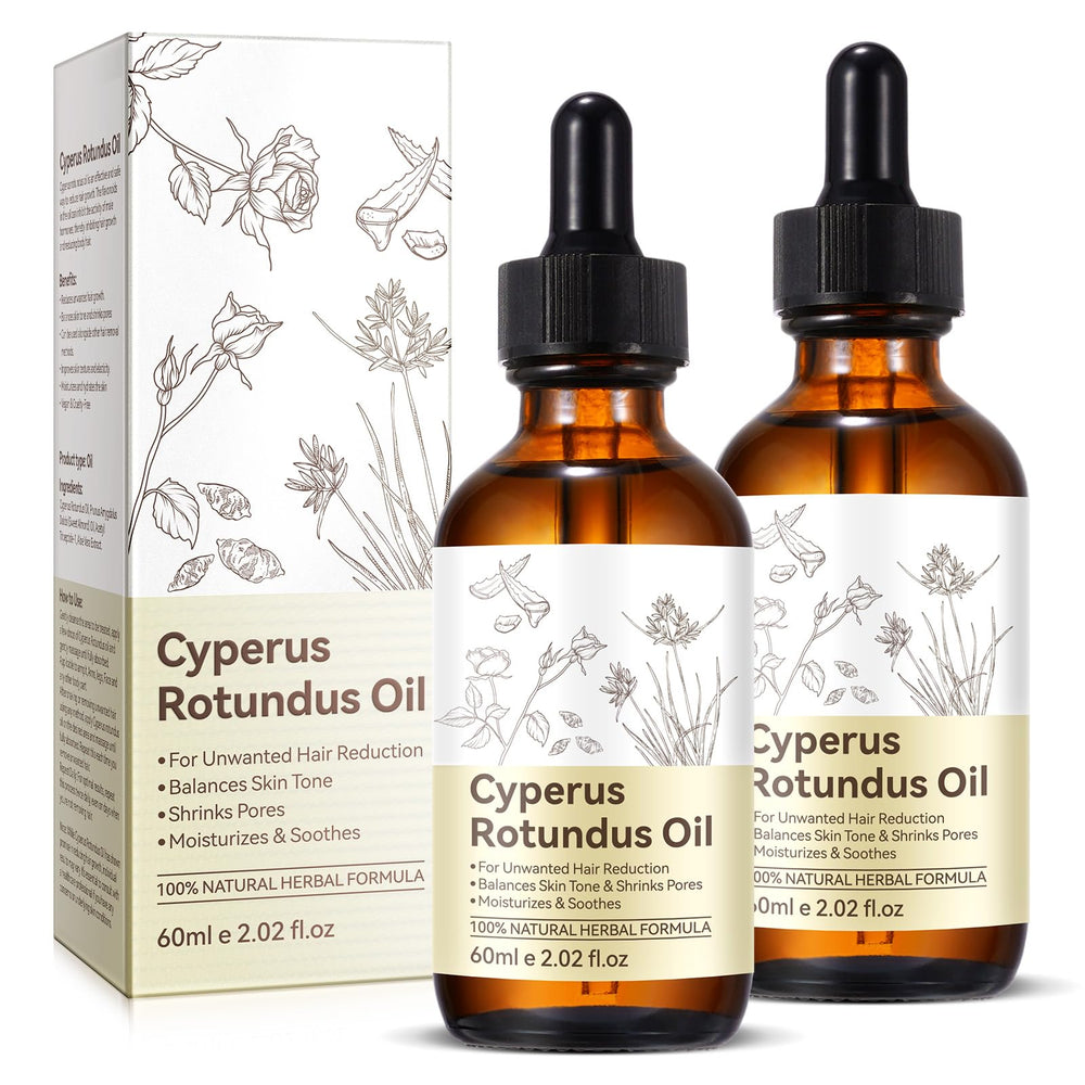 Uruses Cyperus Rotundus Oil bottle close-up for smoother skin.