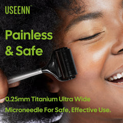 Useenn Ultra Wide Derma Roller designed for face, scalp, and beard maintenance.