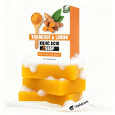 Uselective dark spot lemon turmeric soap packaging for daily cleansing