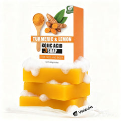Uselective dark spot lemon turmeric soap packaging for daily cleansing