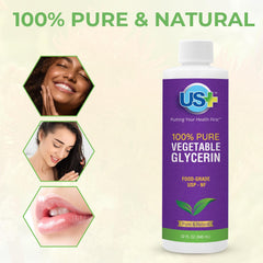 US+ glycerin clarity closeup highlights smooth, clear texture for formulations