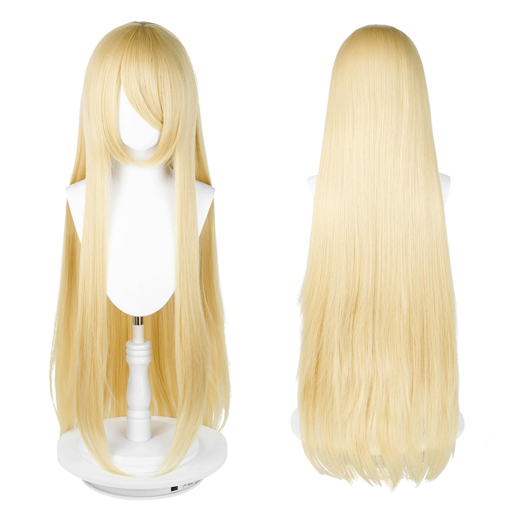 UTIEHD long wig blonde front view with realistic texture for versatile party looks.