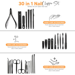 Utopia Care case open layout reveals organized tools for quick at-home mani-pedi.