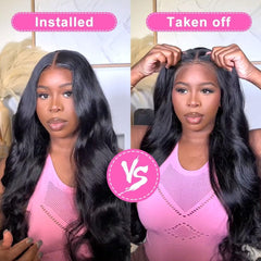 Uveous 5x5 HD wig with pre-cut lace for quick, glueless wear.