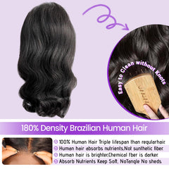 Brazilian human hair short bob body wave wig with natural shine
