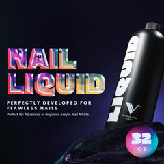 V Beauty Pure monomer liquid pouring action enables controlled sculpting results.