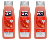 V05 Extra Body Shampoo bottle boosts volume for fine hair.