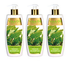Vaadi Herbals three-pack packaging highlighting paraben-free and sulfate-free formula