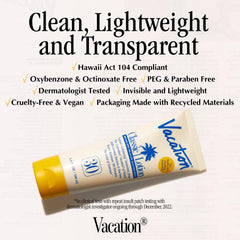 VACATION Classic Sunscreen Lotion demonstrated as water-resistant for outdoor pool days.