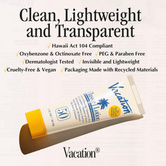 Vacation SPF 50 water-resistant for 80 minutes during swim or sport