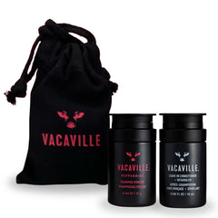 Vacaville Peppermint Powder Shampoo bottle with cooling scalp feel.