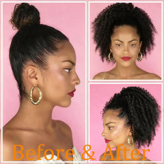 VADES 8 inch 1B ponytail color matches natural hair tone